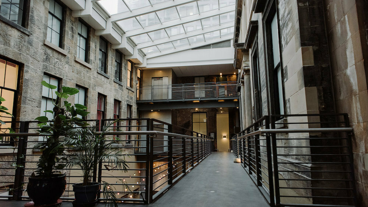 A view of CCA's first floor walkway.